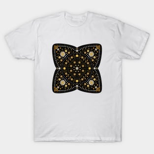 Square Pointed Mandala Yellow-Brown-White T-Shirt